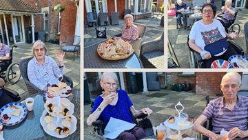 Salisbury care home Residents celebrate Afternoon Tea Week in the garden